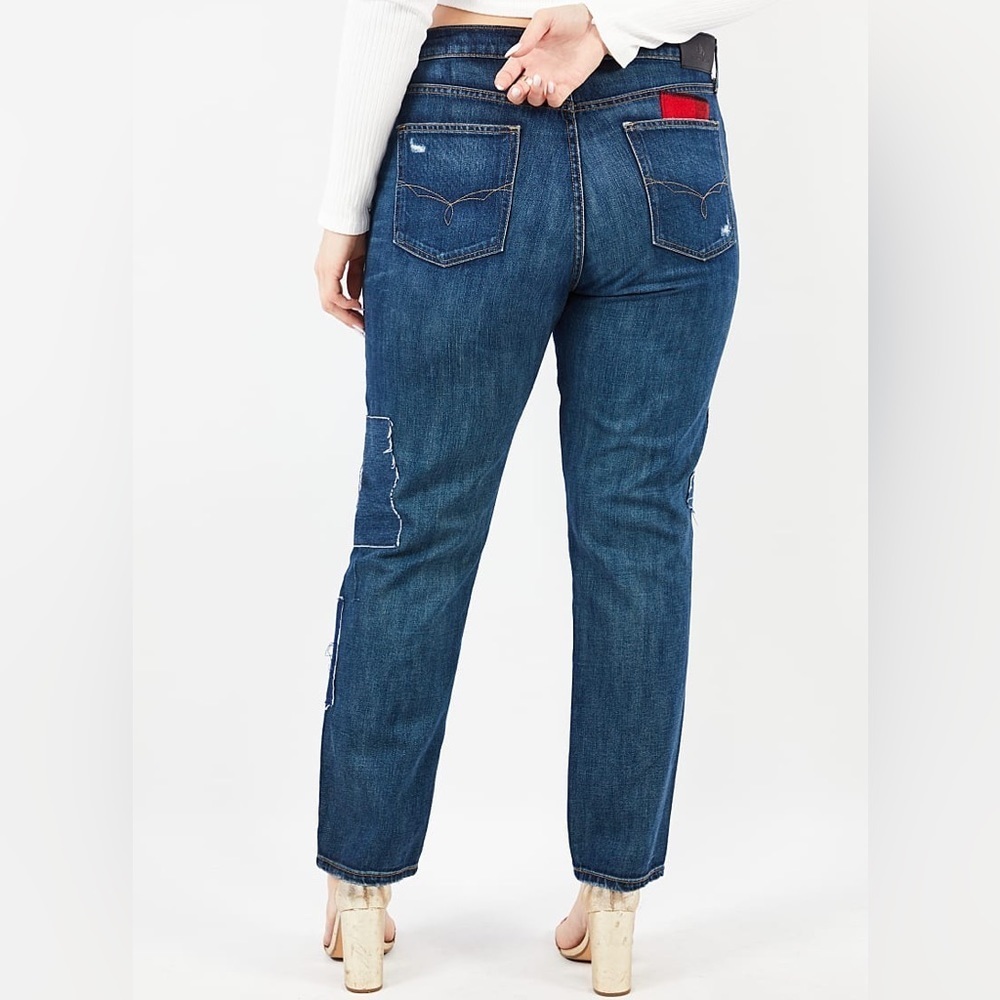 Plus Size Authentic Ralph Lauren Denim Patchwork Jeans - Picture 3 of 14